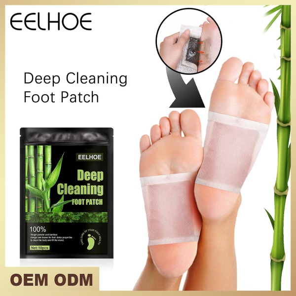 10 stk/pose Eelhoe naturlig fotplaster for å lindre kroppsstress og forbedre søvnkvaliteten Fotpleie fotplaster
