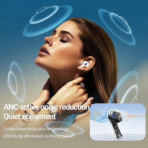 CELEBRAT W63 TWS Bluetooth-hörlurar med pekskärm, laddningsfodral, ANC, trådlöst musikheadset