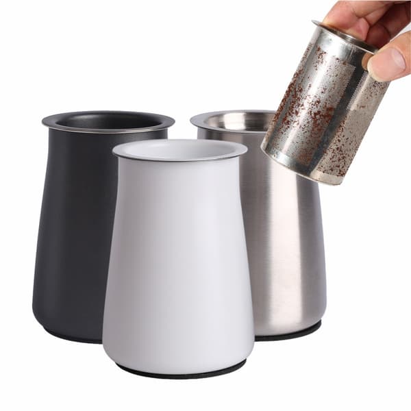 304 rustfritt stål kaffedoseringskopp finmasket silfilter aromakopp for kaffekvern white