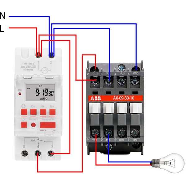 Digital timer til 30A elvandvarmer. LCD-display. 16 ON/OFF cyklusprogrammering. 35mm DIN-skinne. Spænding 220-240V