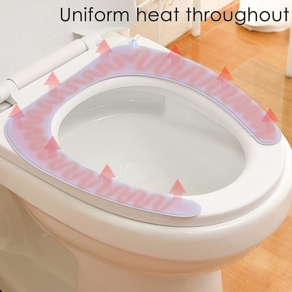 Numb toalettsitsvärmare, uppvärmd toalettsits långsträckt, mjuk och varm tjock vadderade toalettsitsöverdrag,
