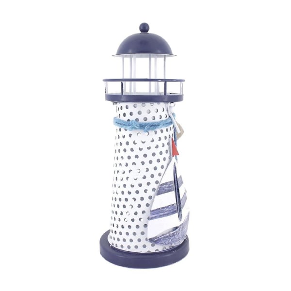 Smijern Nautical Lighthouse Lanterne Lysestake 18cm Stripe Seiling