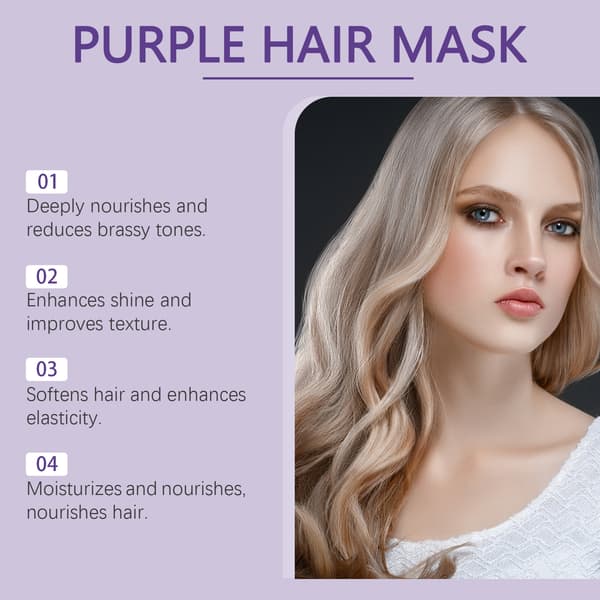 Lila Hårmask, Neutraliserar Gula Toner & Reparerar Torrt, Skadat Hår