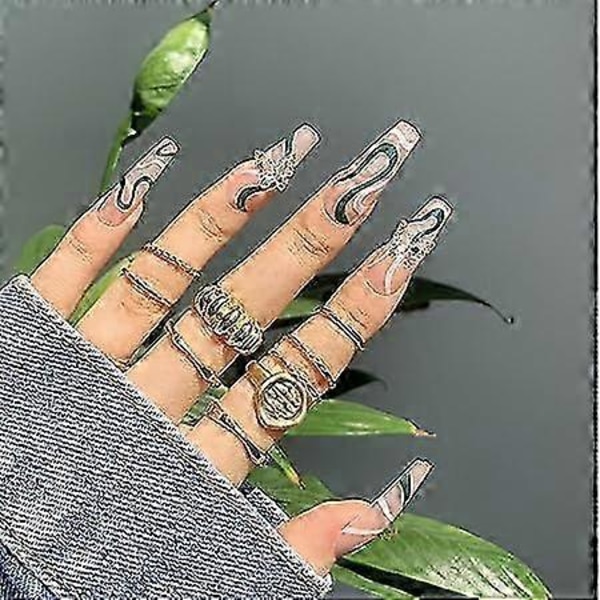 10 stk. Legering Sommerfugl Neglepynt (5 Gull, 5 Sølv) Metall Sommerfugl Neglekunst Henger Rhinestones for Negle Negle Steiner