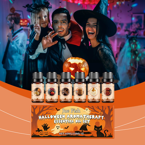Halloween Aromaterapi Eterisk Olja Set, 6x10ML Semesterdofter
