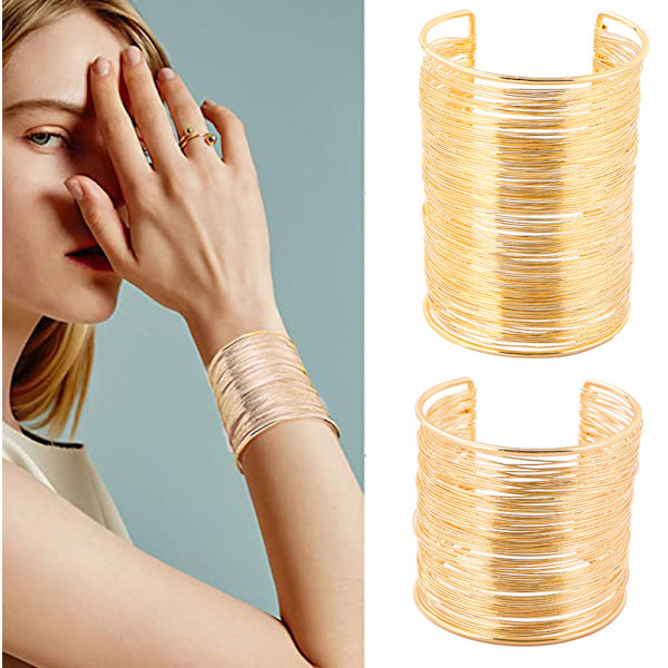 Metallarmband, ihåligt öppet handsmide, bred version för kvinnor, punk-personlighet armband