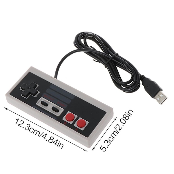 Usb-spelkontroll Plug-and-play Plast Svart+grå För Nes Pc Windows Ny