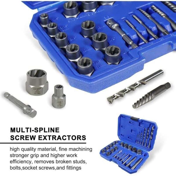 26 st stöldskyddsbultutdragare, skadad mutterutdragare Cr-Mo-material 8-19 mm