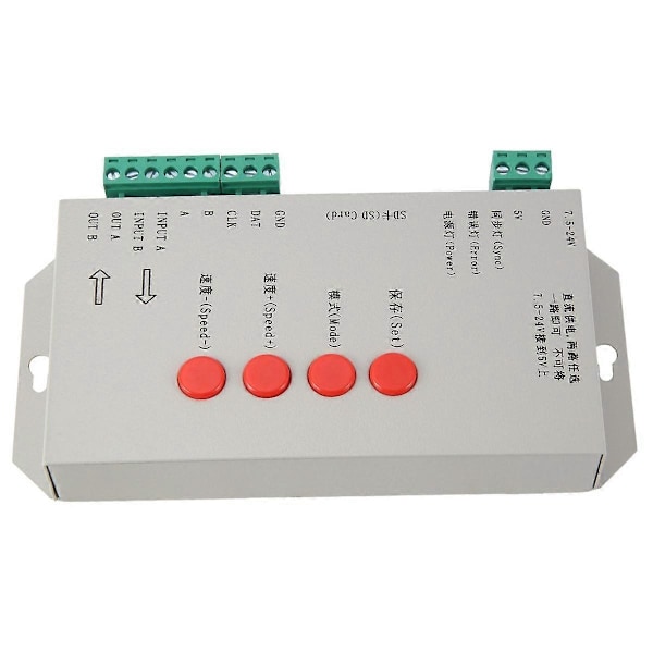 RGB LED -ohjain T1000S SD-kortti 2048 pikseliä ohjain WS2801 WS2811 WS2812B SK6812 LPD6803 LE
