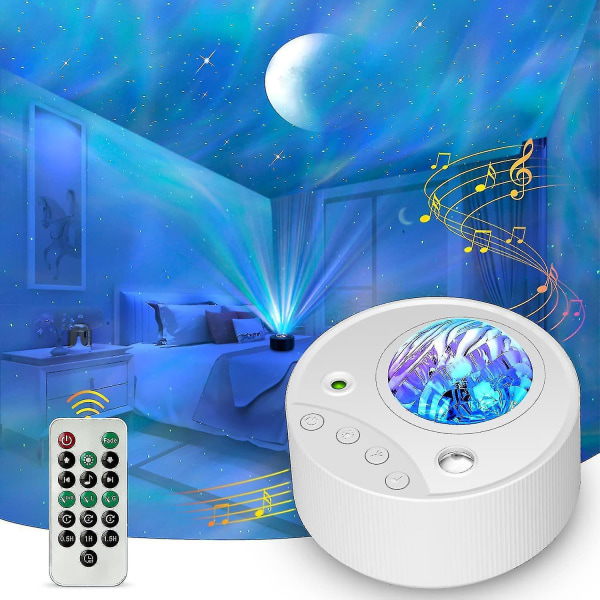 Projektorlampe - Northern Lights Aurora Projektor til soveværelse, legeværelsesindretning, hvid Jst.