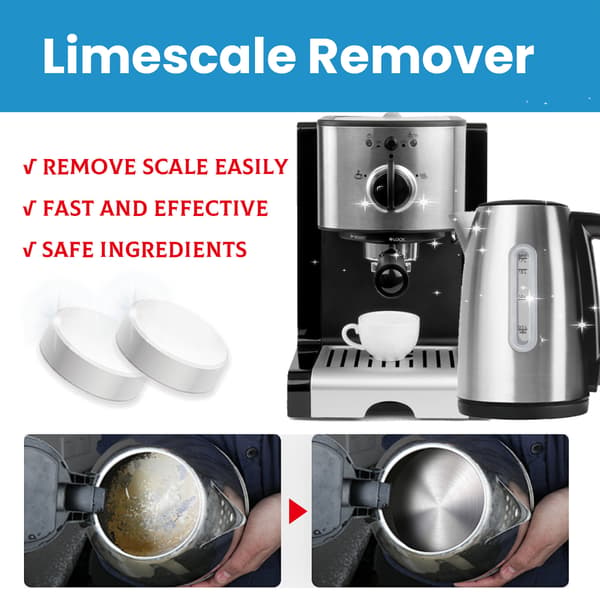 3-pakning avkalkingstabletter, kalkfjerner for vannkokere og kaffemaskiner