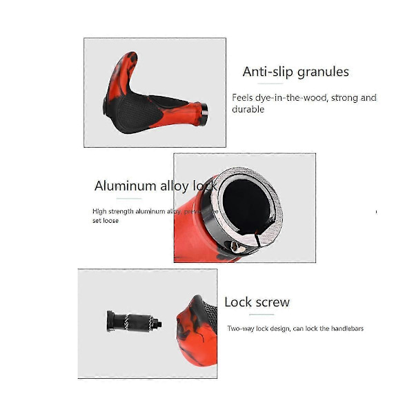Sykkelhornhåndtaksett Ergonomisk Gummi Lås Aluminium Legering Kjøttkule Dødt Håndtak Utstyr (blå)