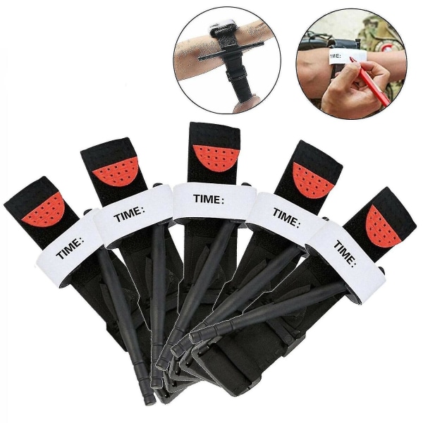 5 Pcs Tourniquet Rapid One Hand Application Emergency Outdoor First Aid Kit