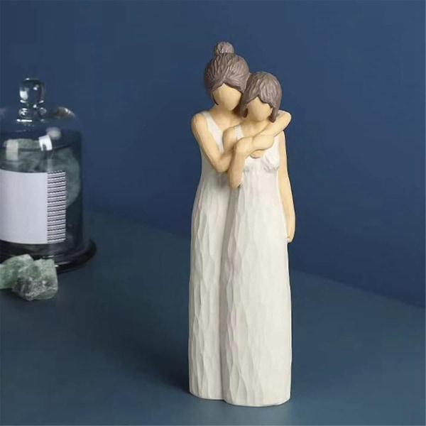Mor och dotter-figurer, mor och dotter kramar figurin statyer, mor och dotter gåvor, hem sovrumsdekor