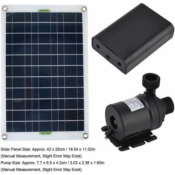 Solvattenpumpkit. 800l/h Lågbrusig Dränkbar Solfontänpump. 12v 50w Solpanel Solvattenfontänpump för Hem och Trädgård