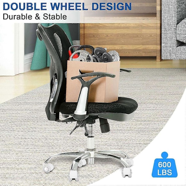 5 stk Kontorstolhjul 2 tommer Heavy Duty Lydløse Kontorstolhjul Universelt Passende Hjul For