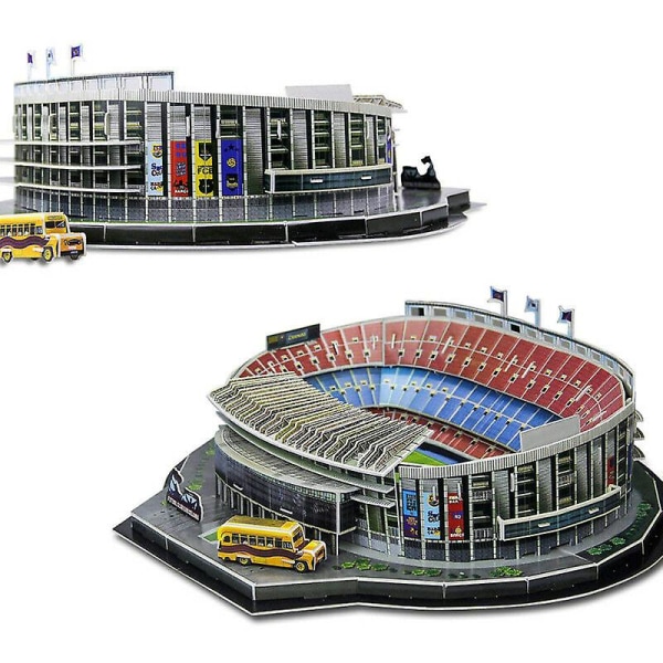 Barcelona Camp Nou Stadium 3D Puslespil Fodboldklub Stiksav Model Spanien Boxed
