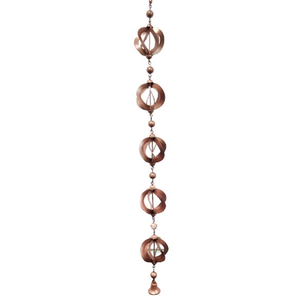 Rain Chain Circular Wind Chime Rain Chain for Gutter Decorative Rainwater Collection Chain with Bells