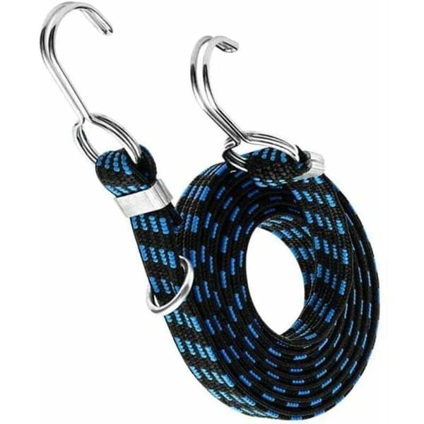 Ekstra stor elastisk bungee-snor med krog til bagage, cykler, scootere, motorcykler, 100-400 cm - blå. 2M
