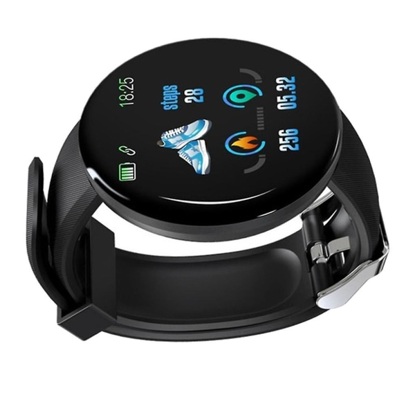 D18 Bluetooth Smart Watchband Fitness Sport Tracker Vattentät Unisex Svart