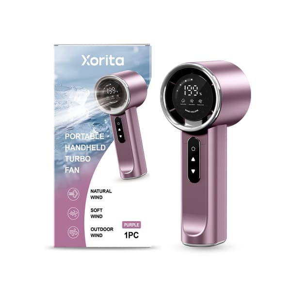 Bærbar Turbo Håndholdt Ventilator, 3-Hastigheds Genopladelig Køleventilator
