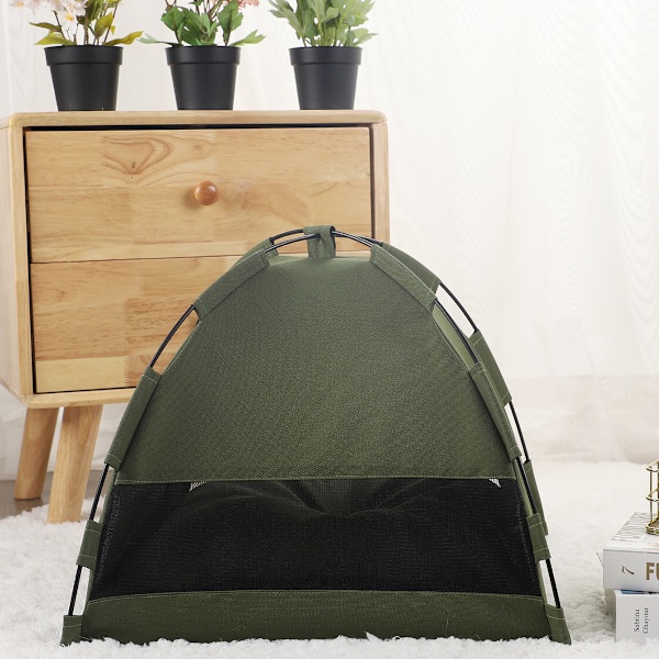 Sommarkylmatta utomhus djurnäste tält andningsbart hopfällbart enfärgat enkelt djurbur 43*26*3CM