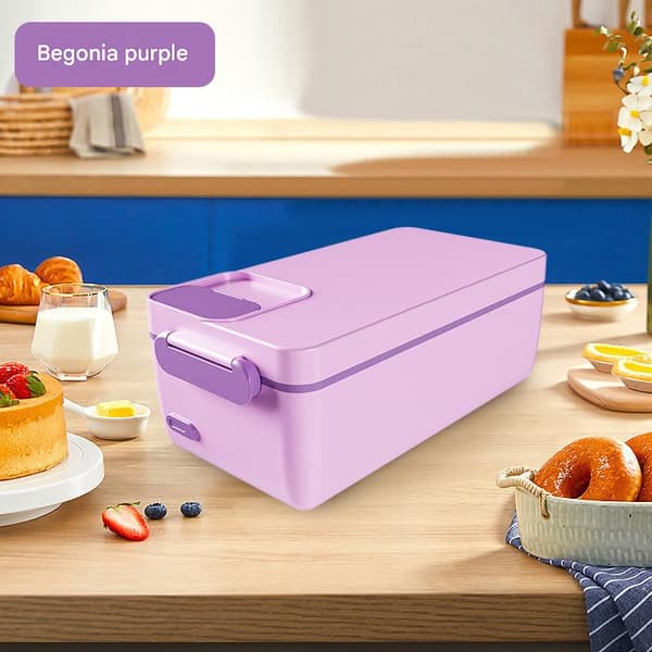 Bærbar elektrisk varmemadkasse med 304 rustfrit stålfor (violet)