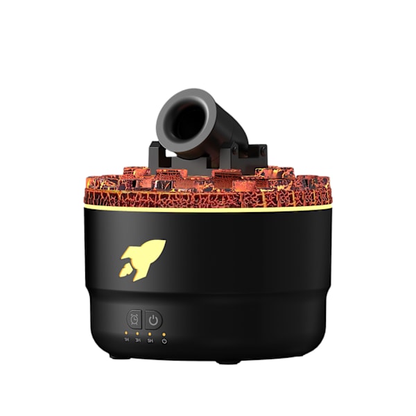 Luftfugter i kanon-design med vulkan LED-lys og timer