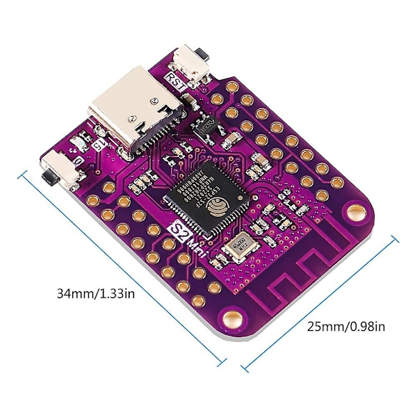 6 st Esp32 S2 Mini V1.0.0 Wifi IoT-kort Baserat på Esp32-s2fn4r2 Esp32-s2 4mb Flash 2mb Psram Micropyth