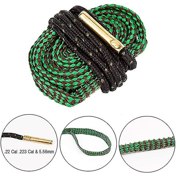 2 st Bore Snake Gun Snake Gun Bore Cleaner Med Inbyggd Mässingsborste Boresnake För Gevär, Pistol & Hagle