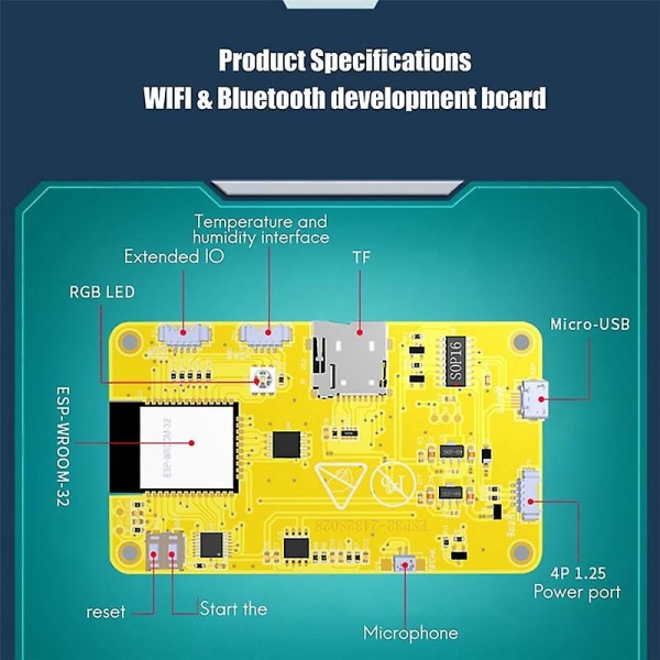 ESP32 Utviklingskort WiFi Bluetooth 2.8 Tommers 240X320 Smart Display TFT Modul Berøringsskjerm