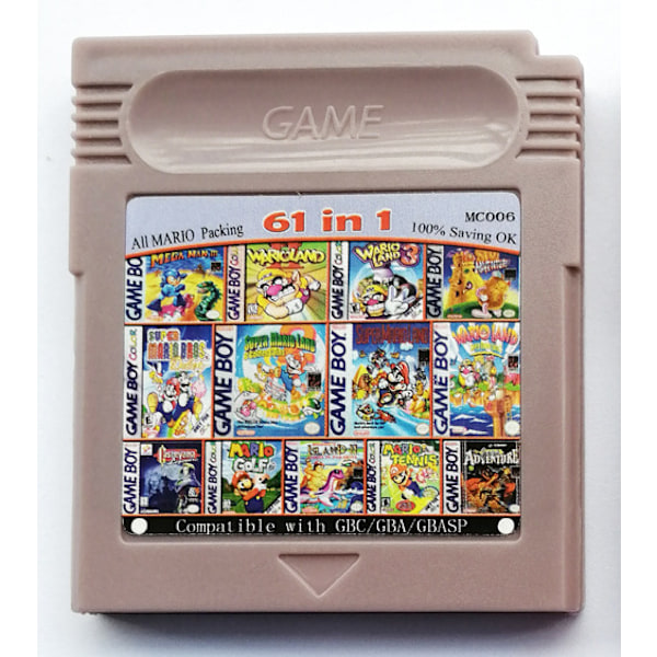 GB GBC Pelikorttiyhdistelmäkortti 61in1 Mario Englanninkielinen versio