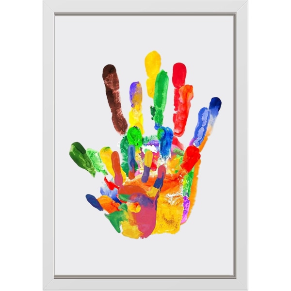 Familie-håndaftrykssæt Klar familie-håndaftryksramme med 6 malinger Pen gør-det-selv håndværksmindesmærke Træramme, giftfri malingudskrift Keepsake Multicolor Diy Ha