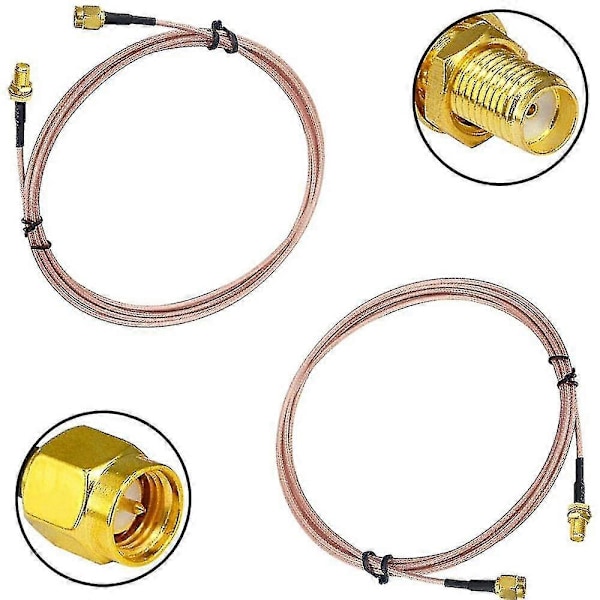 2 kpl SMA-kaapelia 4G-antennijatkaokaapeli SMA 3ft DAB-autoradion antennille