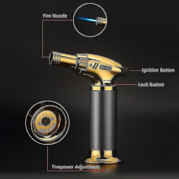 Butanbrænder Justerbar Flamme Blæsebrænder Multifunktionel Blæsebrænder Lightere Til Lodning Bagning
