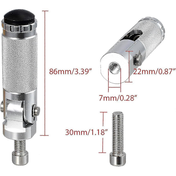 8mm Universal Vikbara Fotpinnar för Motorcykel Bakre Pedaler Silver 2st