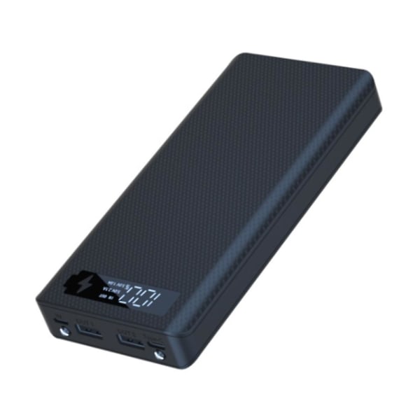 8X18650-akkulaturikotelo Virtapankkiteline DIY-kuori Kaksi USB-säilytyslaatikkoa, Vakiovaraus Musta