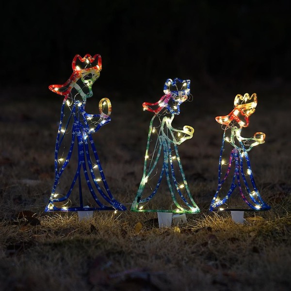 Outdoor Christmas Led Three 3 Kings Silhouette Motiv | Repljus Gul 4XL