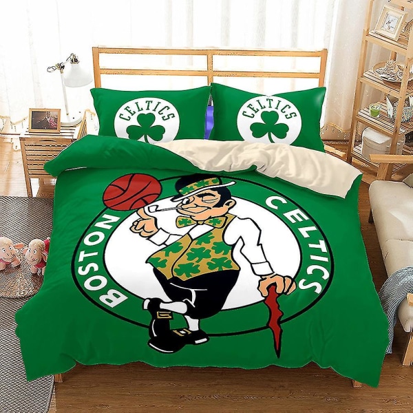 Celtics# Basketball Team Digital 3d Home Textile Tredelt Quilt Sæt Hjemmetekstil Sengetøj