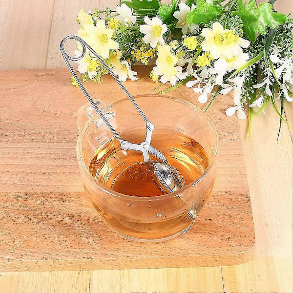 Teinfuser i rustfritt stål, lang håndtert kuleformet teinfuser