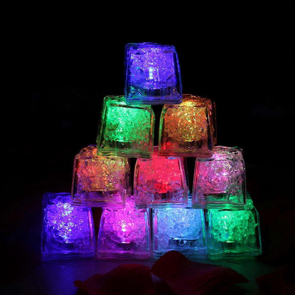 Isbiter for drikke med barlys, 7 fargerike LED-lys, vanntett isbit (Farge: Hvit)