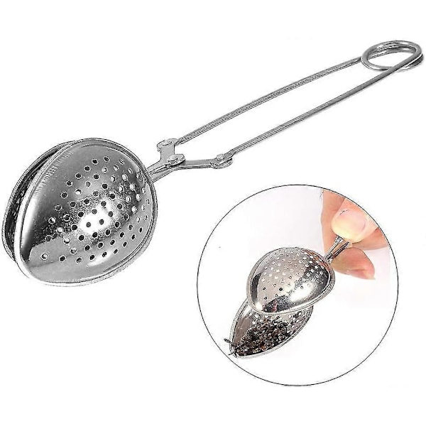 Teinfuser i rustfritt stål, lang håndtert kuleformet teinfuser