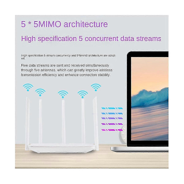 Wifi Router 5 Antenner Trådløs Router 2.4g 300mbps Ap/dial Mode Wifi Repeater 5 Høj Gain Antenner
