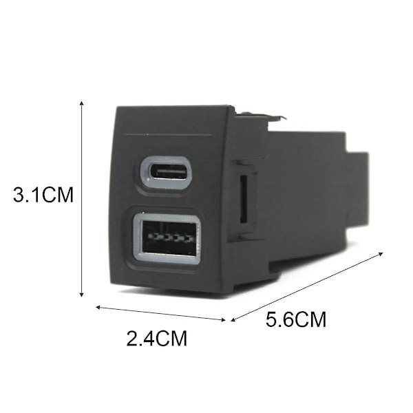 12V/24V Auton puhelimen laturin pistorasia Kaksi QC3.0 Type-C PD USB-latausportti Virtalähde 9n 9n3 2004-2011