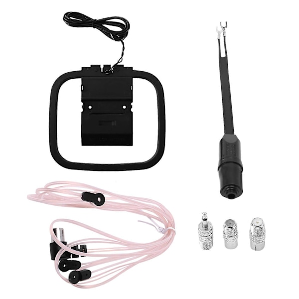 FM-antenne for innendørs stereomottaker, universell 75 Ohm/300 Ohm FM AM radioantennekit med antenne