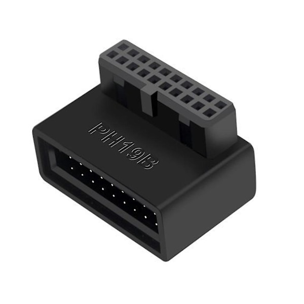 USB 3.0 19/20-polet Han til Hun Forlængeradapter Vinklet 90 Grader Konverter PH19B