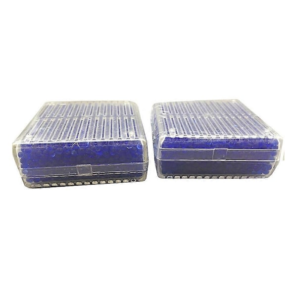 2 stk. Genanvendelig Silica Gel Tørremiddel Affugter Fugtabsorberende Perler Boks (Blå)