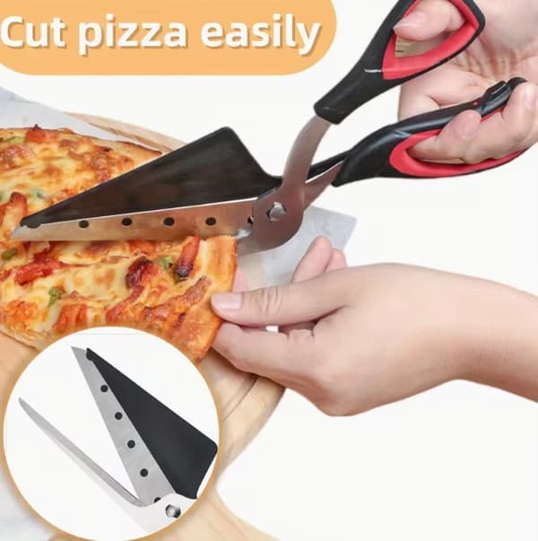 2-i-1 Pizzakutter i Rustfritt Stål av Matkvalitet med Mykt Sklisikkert Håndtak, Multifunksjonell Matkutter og Deler, Kjøkkenredskap