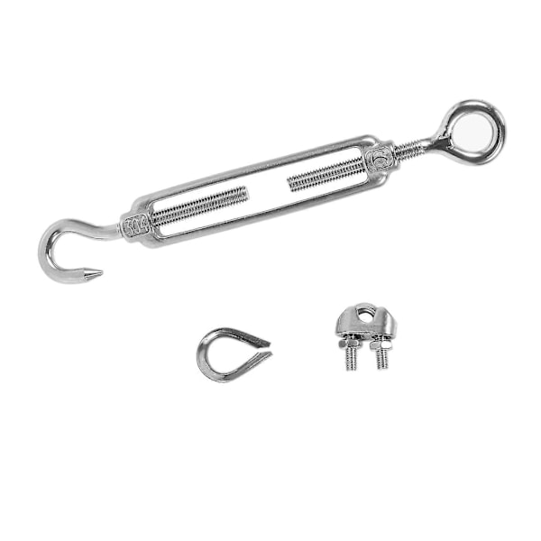 4-pakke Turnbuckler/spenningsarmatur (øye & krok, M6), 16-pakke 1/8 tommers vaierklemme(), 8-pakke Tømmer