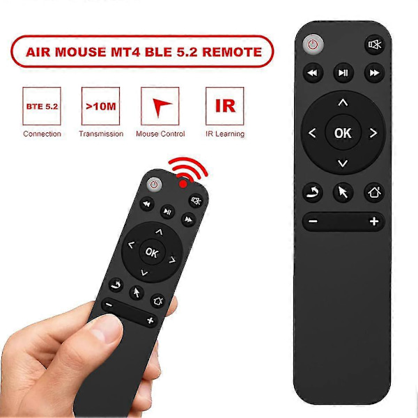 Bluetooth 5.2 Fjernkontroll Luftmus for Smart TV-boks Telefon Datamaskin PC Projektor osv. BT5.2 Fjernkontroll